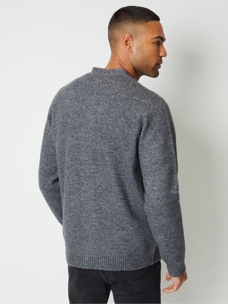 siva - Threadbare Pleten gumb gor pletena jopa - Slika 2 iz 4