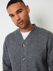 siva - Threadbare Pleten gumb gor pletena jopa - Slika 3 iz 4