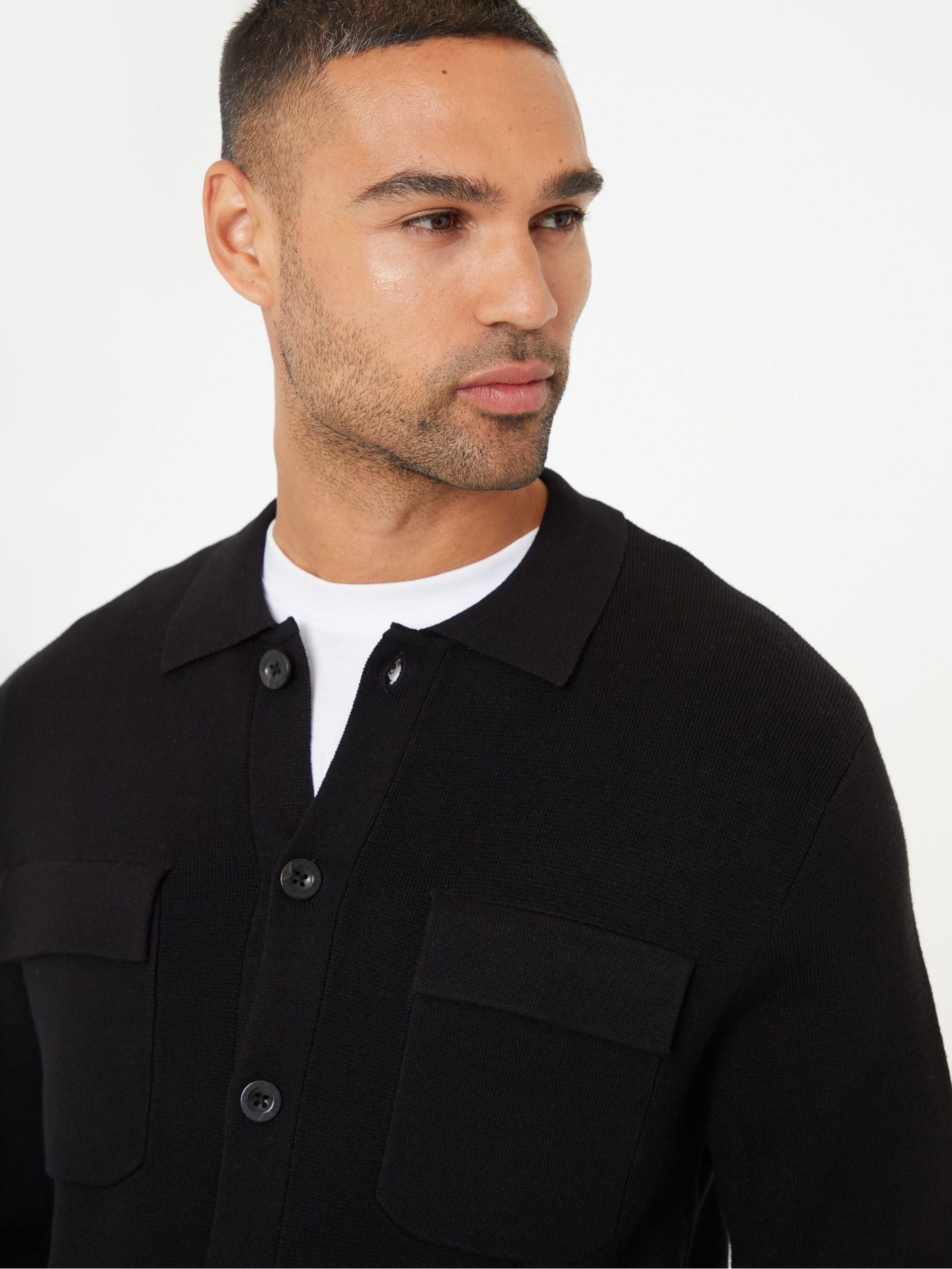 Buy Threadbare Black Long Sleeve Knitted Shirt from Next USA