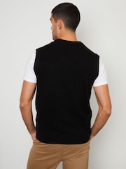 Threadbare Black V-Neck Knitted Vest - Image 2 of 5