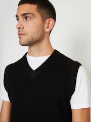 Threadbare Black V-Neck Knitted Vest - Image 4 of 5