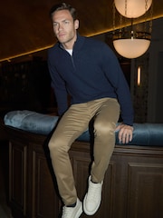 Threadbare Blue Mini Cable Knit Quarter Zip Jumper - Image 4 of 4
