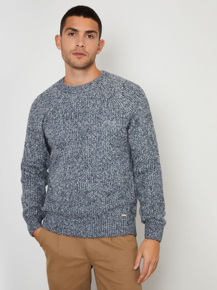 Threadbare Blue Raglan Sleeve Crew Neck Jumper - Image 1 of 4