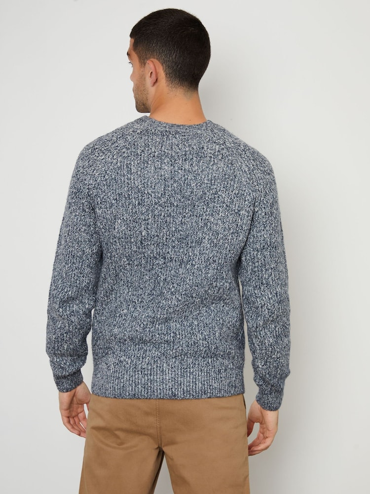 Threadbare Blue Raglan Sleeve Crew Neck Jumper - Image 2 of 4