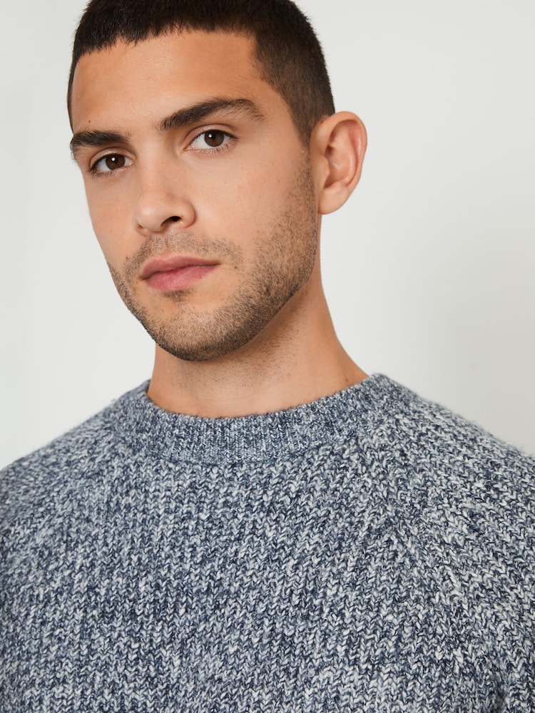 Threadbare Blue Raglan Sleeve Crew Neck Jumper - Image 4 of 4