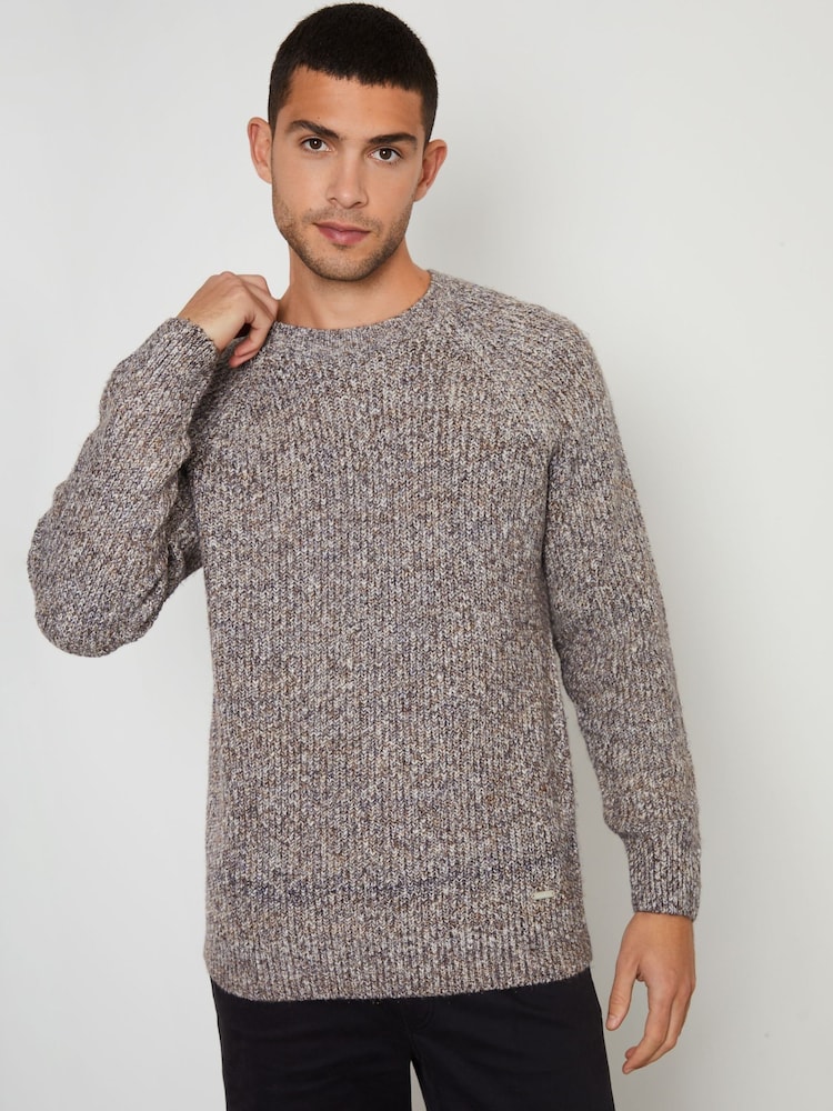 Threadbare Brown Raglan Sleeve Crew Neck Jumper - Image 2 of 5