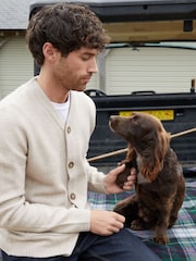 Threadbare Brown Button Up Patch Pocket Knitted Cardigan - Image 3 of 4
