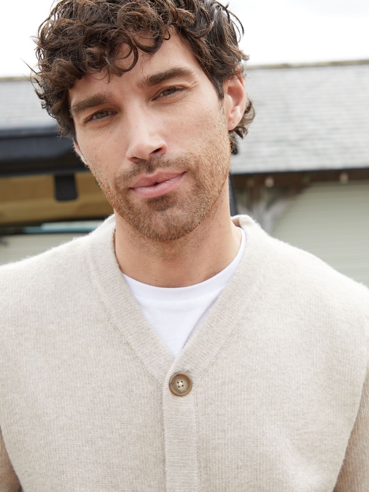 Threadbare Brown Button Up Patch Pocket Knitted Cardigan - Image 4 of 4