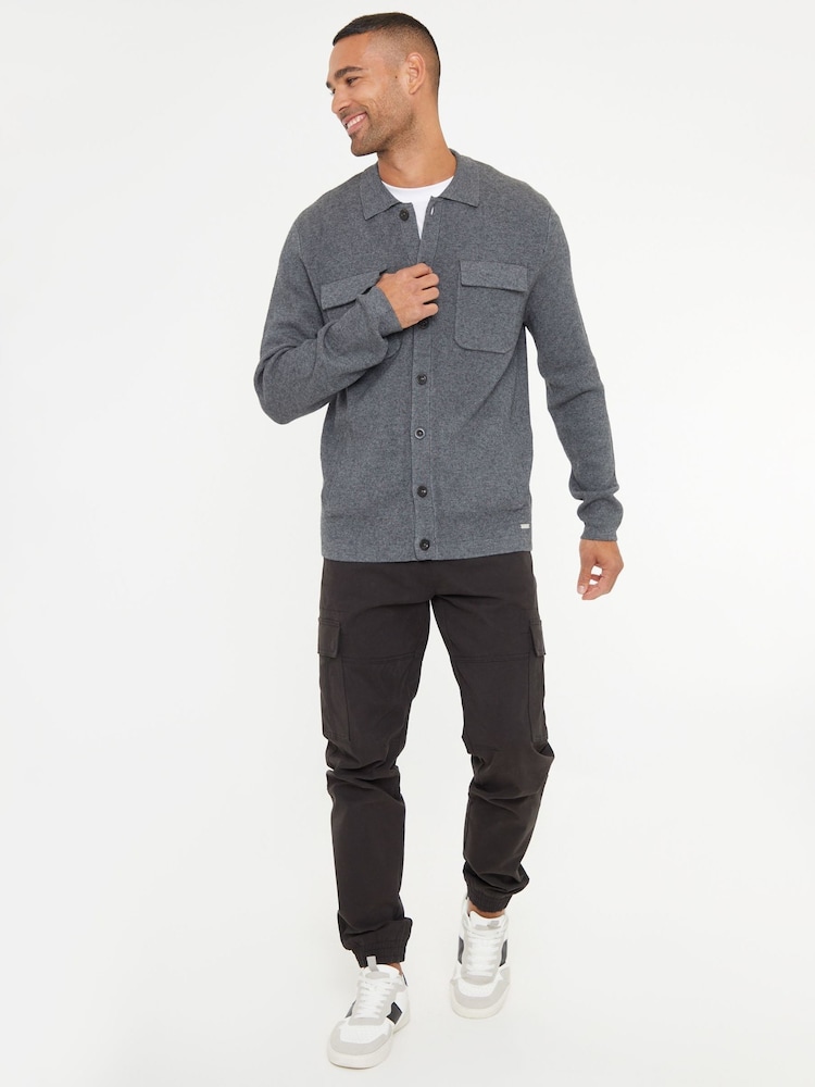 Threadbare Grey Long Sleeve Knitted Shirt - Image 3 of 4
