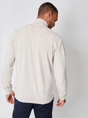 Threadbare Brown Mini Cable Knit Quarter Zip Jumper - Image 3 of 5