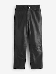 Sosandar Black Leather Straight Leg Trousers - Image 4 of 4