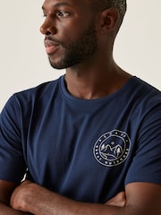 Regatta Blue Mens Cline IX 100% Cotton T-Shirt - Image 4 of 7