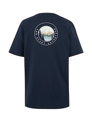Regatta Blue Mens Cline IX 100% Cotton T-Shirt - Image 6 of 7