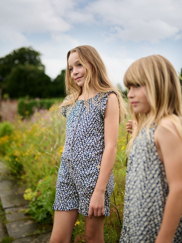 Regatta Light Blue Girls 100% Cotton Orla Kiely Playsuit - Image 1 of 8