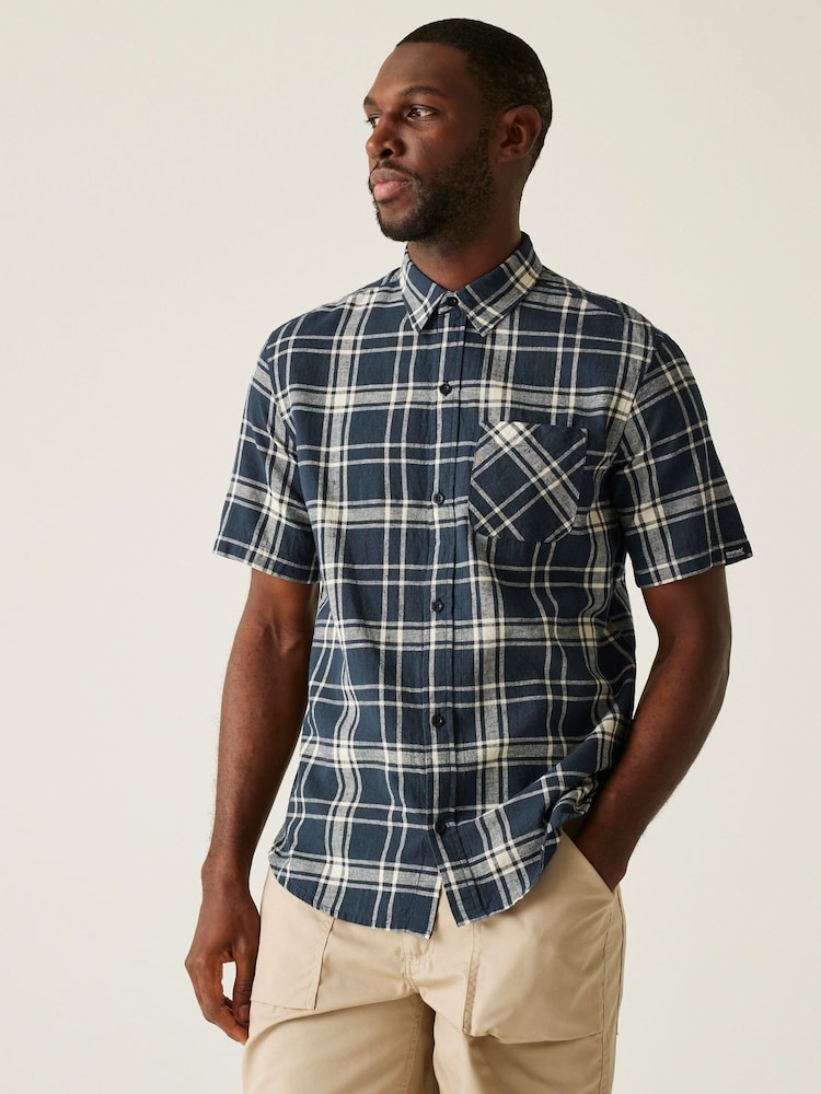 Regatta Blue Mens Loran Lightweight Shirt - Image 1 of 4