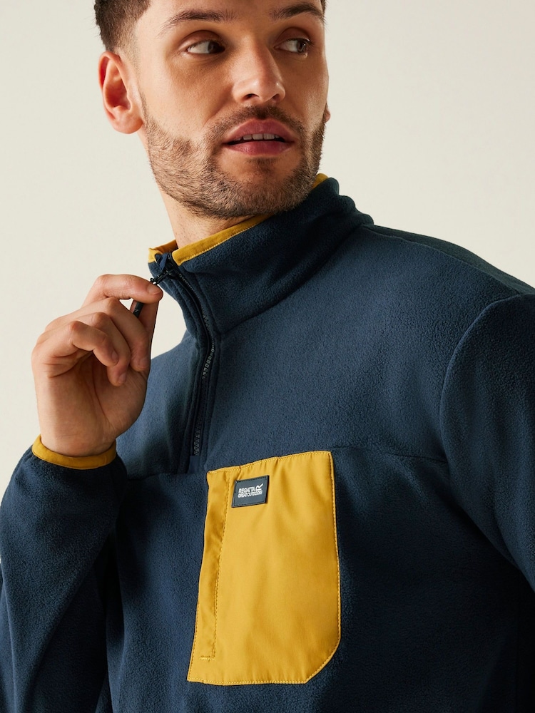 Normaal blauw - Regatta Frankie fleece met halve ritssluiting voor heren - Image 4 of 7