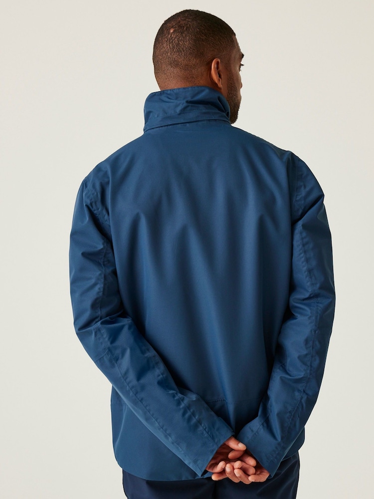 Regatta Blue Mens Okara Waterproof Jacket - Image 2 of 9 Regatta Blue Mens Okara Waterproof Jacket - Image 2 of 9