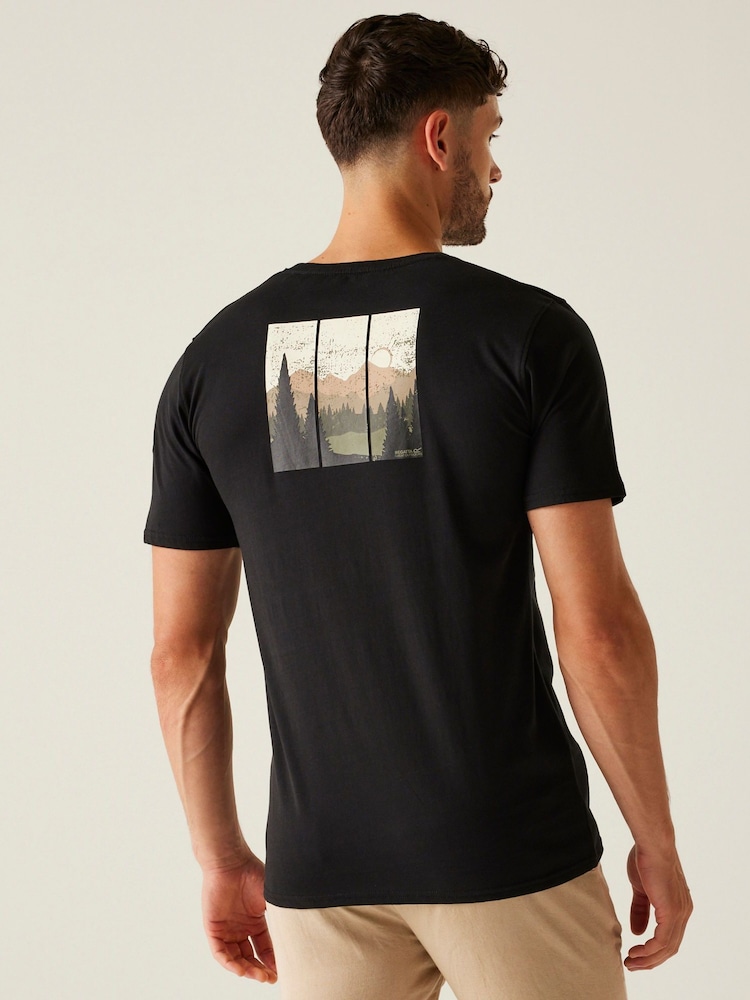 Regatta Black Mens Cline IX 100% Cotton T-Shirt - Image 2 of 7