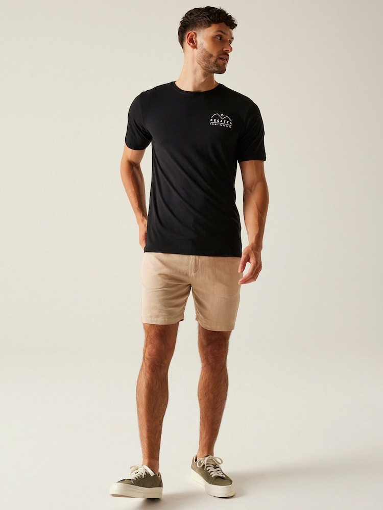 Regatta Black Mens Cline IX 100% Cotton T-Shirt - Image 3 of 7
