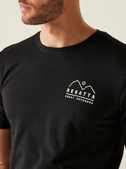 Regatta Black Mens Cline IX 100% Cotton T-Shirt - Image 4 of 7