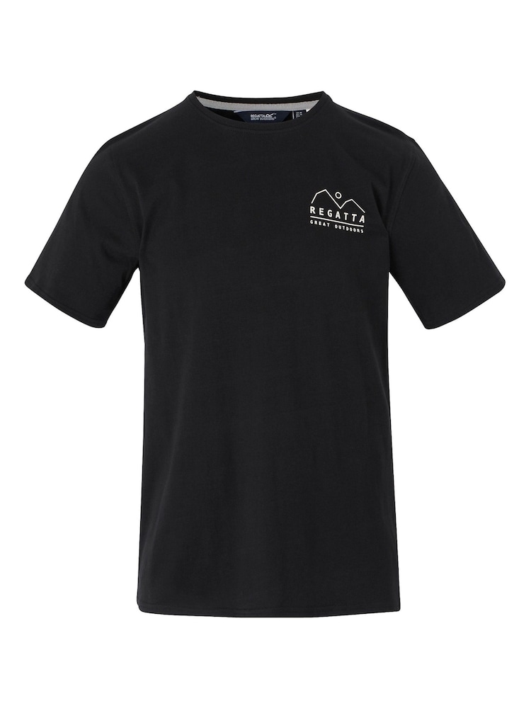 Regatta Black Mens Cline IX 100% Cotton T-Shirt - Image 5 of 7