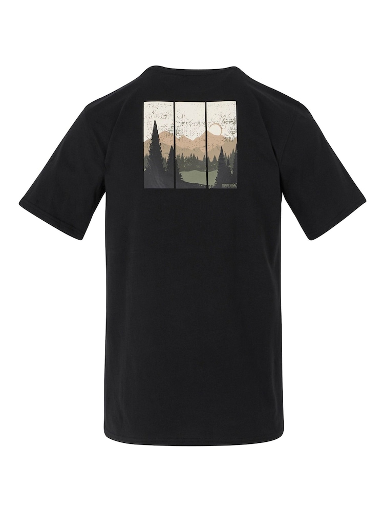 Regatta Black Mens Cline IX 100% Cotton T-Shirt - Image 6 of 7