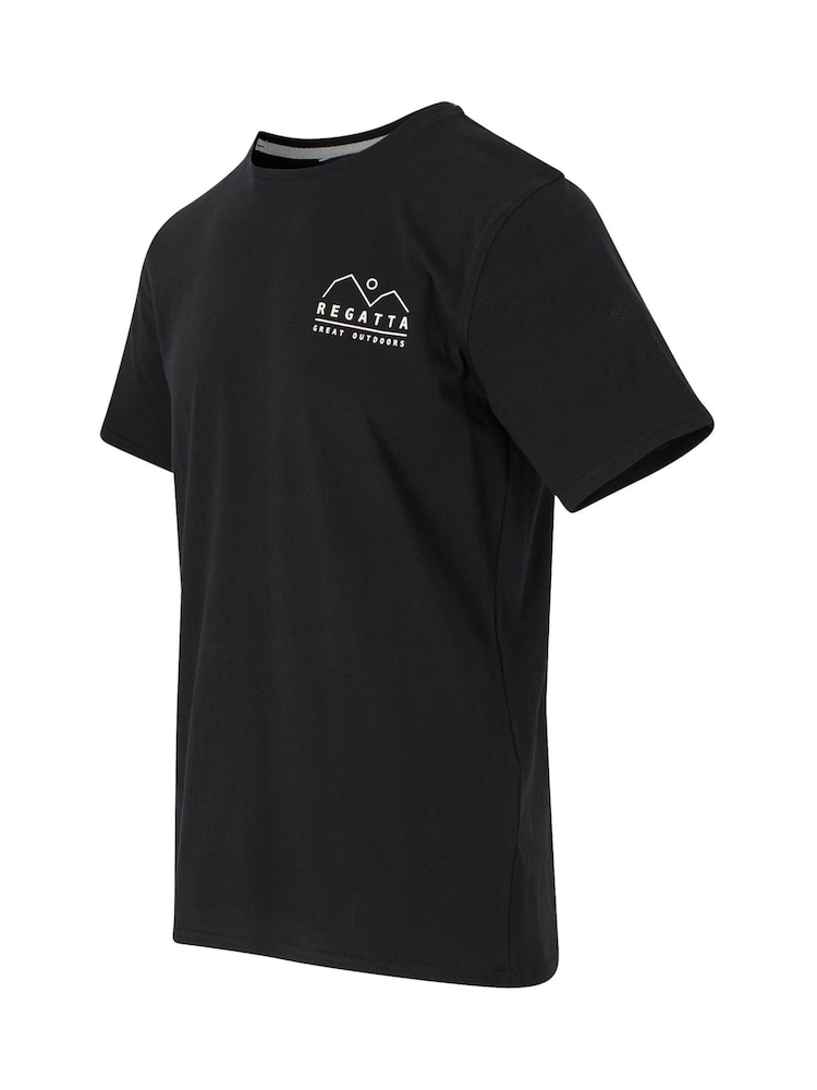 Regatta Black Mens Cline IX 100% Cotton T-Shirt - Image 7 of 7