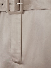 Reiss Champagne Mia Atelier Belted Satin Trousers - Image 5 of 5