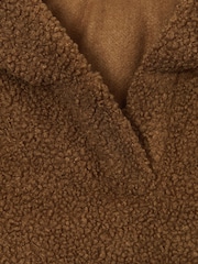 Reiss Brown Orla 4-9 yrs Borg Hoodie And Joggers Set - Image 5 of 5