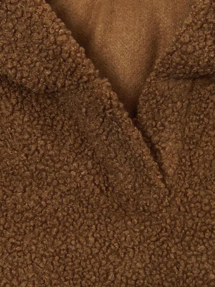 Reiss Brown Orla 4-9 yrs Borg Hoodie And Joggers Set - Image 5 of 5