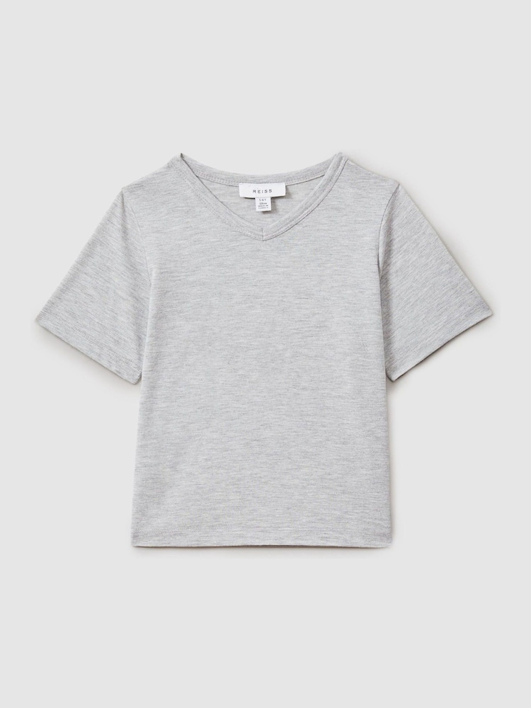 Camiseta en mezcla de algodón con cuello en pico Bailey de Reiss - Imagen 2 de 4 Camiseta en mezcla de algodón con cuello en pico Bailey de Reiss - Imagen 2 de 4