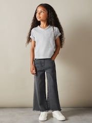 Camiseta en mezcla de algodón con cuello en pico Bailey de Reiss - Imagen 3 de 4