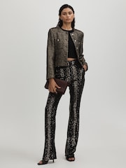Halston Striped Sequin Trousers - Image 1 of 5