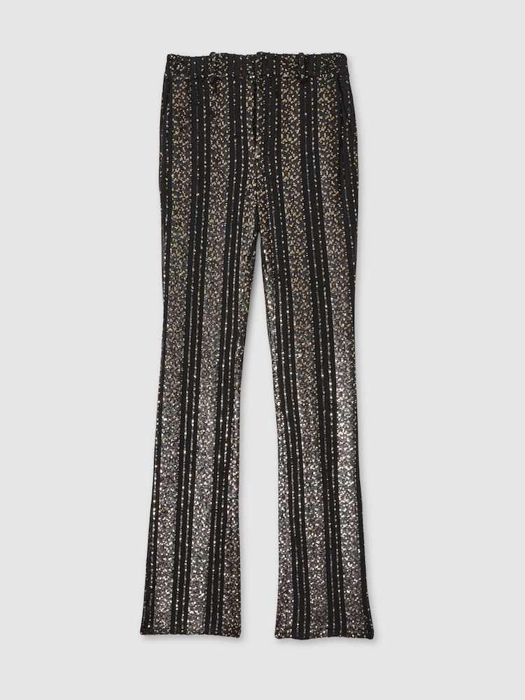 Halston Striped Sequin Trousers - Image 2 of 5