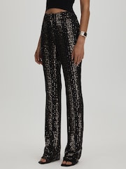 Halston Striped Sequin Trousers - Image 3 of 5