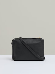 Reiss Black Samara Leather And Suede Crossbody Bag - Image 4 of 5