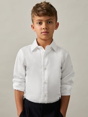 أبيض - قميص من القطن تلبيس رشيق Remote من Reiss - صورة 1 من 5