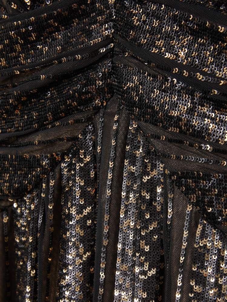 платье макси с глубоким вырезом Halston пайетки - Image 5 of 5