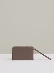 Reiss Taupe Gloria Leather Coin Purse - Image 1 of 3