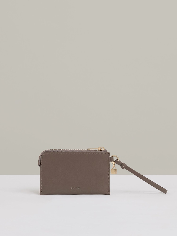 Reiss Taupe Gloria Leather Coin Purse - Image 1 of 3