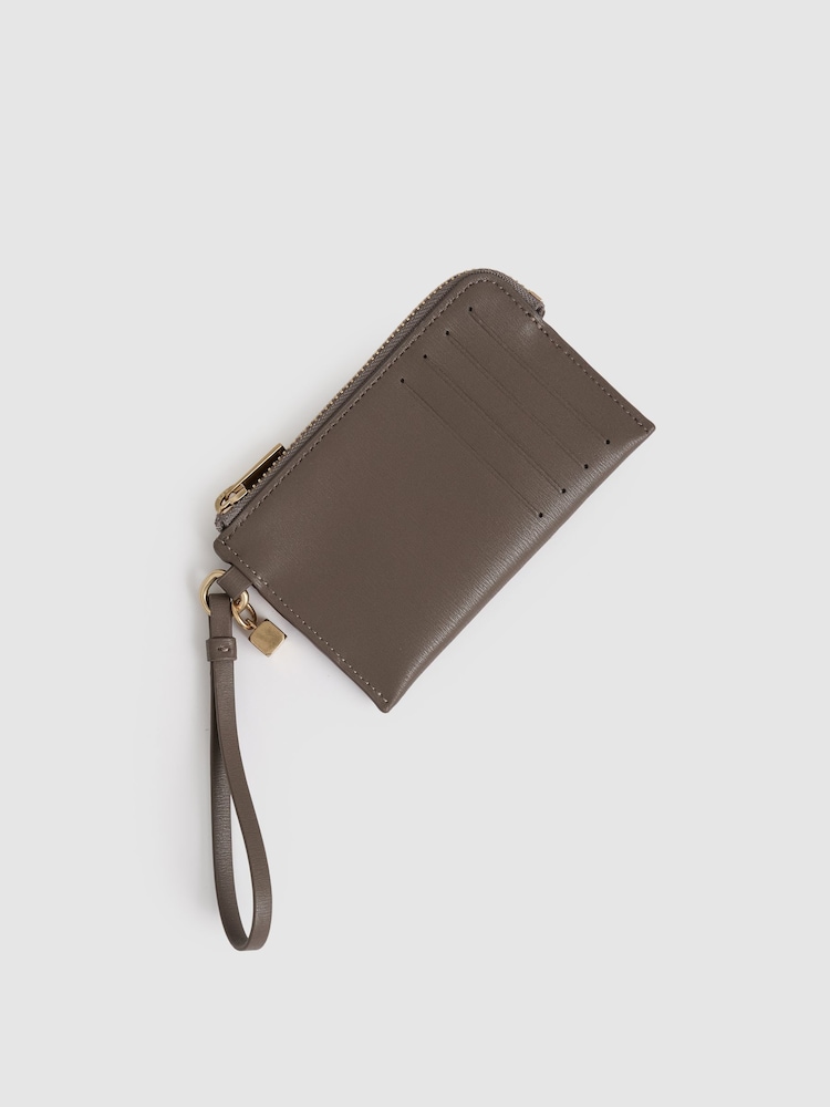 Reiss Taupe Gloria Leather Coin Purse - Image 2 of 3