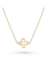 Beaverbrooks 9ct Yellow Gold Mother of Pearl Single Clover Necklace - Image 2 of 5