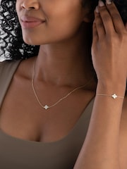 Beaverbrooks 9ct Yellow Gold Mother of Pearl Single Clover Necklace - Image 3 of 5
