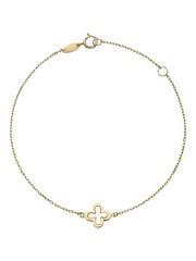 Beaverbrooks 9ct Yellow Gold Mother of Pearl Single Clover Bracelet - Image 1 of 5