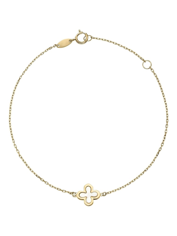 Beaverbrooks 9ct Yellow Gold Mother of Pearl Single Clover Bracelet - Image 1 of 5
