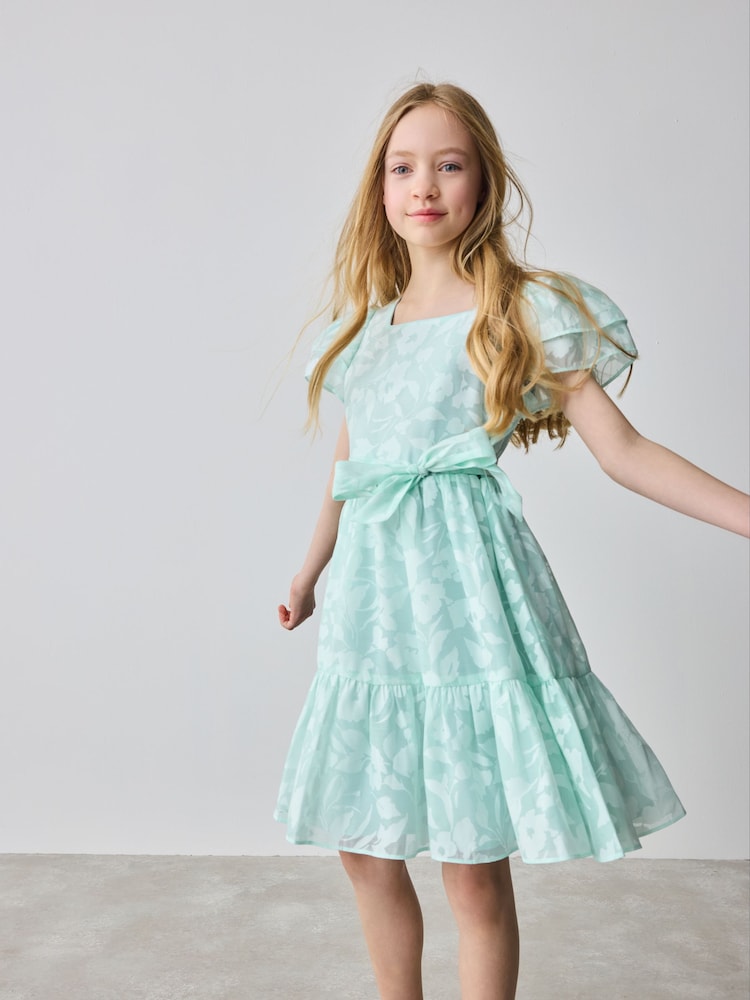 Baker by Ted Baker Mint Green Floral Burnout Dress - Image 1 of 12