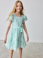 Baker by Ted Baker Mint Green Floral Burnout Dress - Image 2 of 12