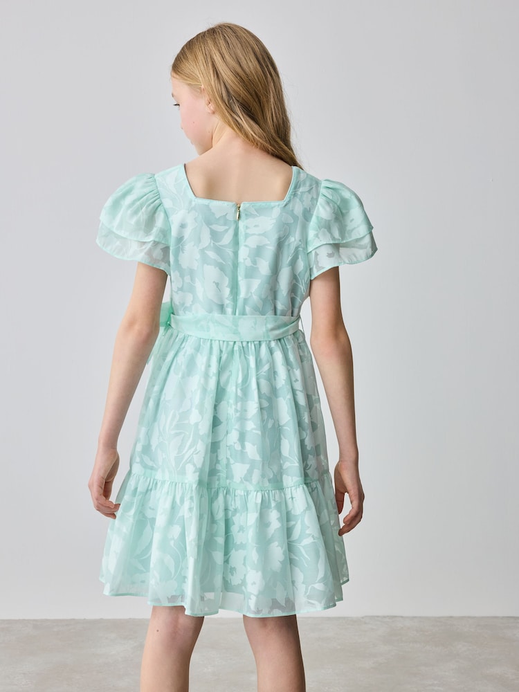 Baker by Ted Baker Mint Green Floral Burnout Dress - Image 2 of 12