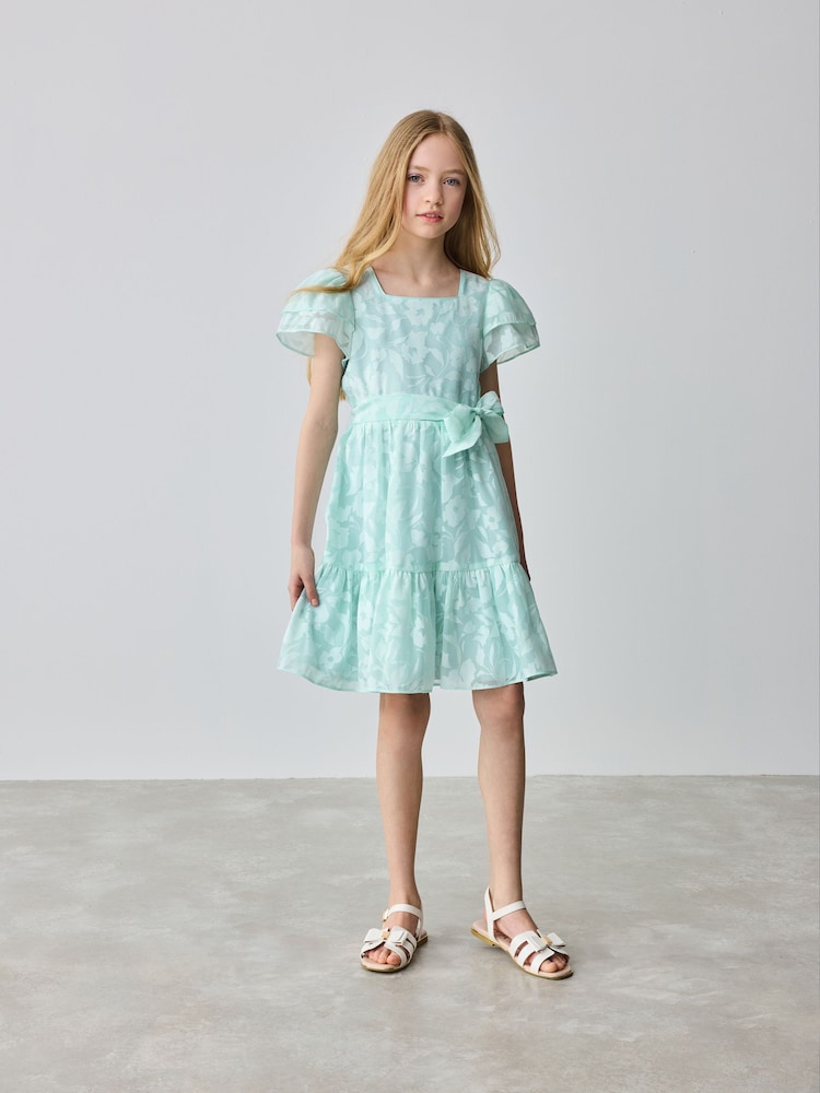 green emerald velvet dress BRAND NEW TED BAKER RAVINA ROSE PRINT MINT GREEN MIDI PENCIL DRESS SIZ –  Whispers Dress Agency main image 0