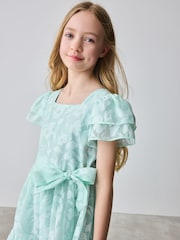 Baker by Ted Baker Mint Green Floral Burnout Dress - Image 5 of 12